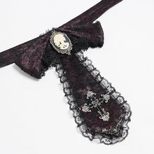 Load image into Gallery viewer, AS28902 Glossy pleated Gothic collar and bow tie
