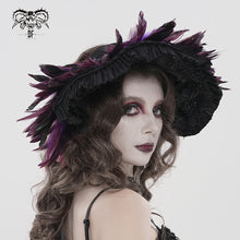 Load image into Gallery viewer, AS262 Purple Feather Lolita Wide-Brimmed Soft-Wire Headband

