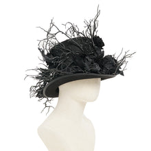 Load image into Gallery viewer, AS283 Gothic Twig and Rose Mini Top Hat
