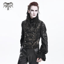 Load image into Gallery viewer, WT09302 men black Gothic embossed waistcoat
