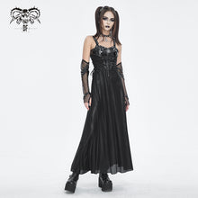 Load image into Gallery viewer, SKT189 Punk pleated glazed leather suspender dress
