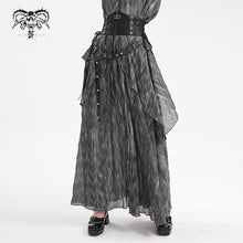 Load image into Gallery viewer, SKT20701 Grey pirate style High waist two-tone chiffon punk skirt
