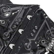 Load image into Gallery viewer, AS312 Punk-style patent leather belt with embossed detailing
