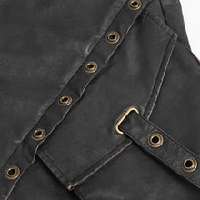 Load image into Gallery viewer, PT301 Punk-style Straight-Leg Faux Leather Trousers (Convertible into Shorts)
