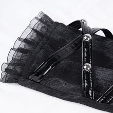Load image into Gallery viewer, GE036 Punk Black Women Printed Leather Loops Half Gloves
