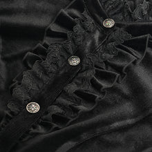 Load image into Gallery viewer, SHT14101 Black Women Glossy Velvet Swallowtail Shirts
