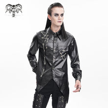 Load image into Gallery viewer, SHT123 Laminated Scratched Punk Swallowtail Shirt
