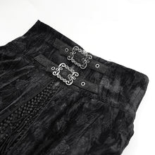 Load image into Gallery viewer, ESKT05001 High Waist Rose Embossed Velvet Tasseled Skirt
