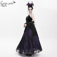 Load image into Gallery viewer, ESKT06702 purple branch mesh gothic skirt
