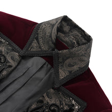 Load image into Gallery viewer, CT25402 RED Gothic faux two piece embossed dress coat
