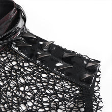 Load image into Gallery viewer, WT107 Punk Tree-Patterned Mesh &amp; Patent Leather Vest
