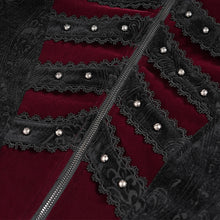 Load image into Gallery viewer, CT27002 Gothic pattern velvet long coat with multiple straps at the center front
