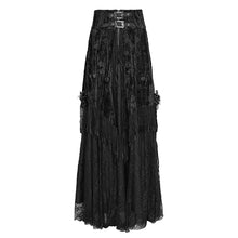 Load image into Gallery viewer, ESKT05001 High Waist Rose Embossed Velvet Tasseled Skirt
