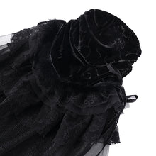 Load image into Gallery viewer, AS194 black women Gothic velvet pattern puffy lace leg warmers
