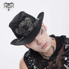 Load image into Gallery viewer, AS284 Punk Skull Lace-Trimmed Cowboy Hat
