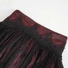 Load image into Gallery viewer, SKT19802 Black and red Gothic Paisley High Waist Skirt
