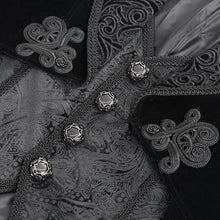 Load image into Gallery viewer, CT25401  black Gothic faux two piece embossed dress coat
