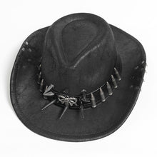 Load image into Gallery viewer, AS265A Punk cowboy hat with long and short metal spikes
