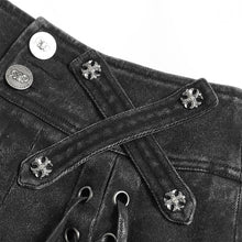Load image into Gallery viewer, SKT260 Punk-Style Distressed Hem with Raw Edges I-shaped Pleated Skirt
