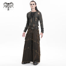 Load image into Gallery viewer, PT263 Punk coffee-colored woven wide-leg pants
