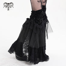 Load image into Gallery viewer, AS194 black women Gothic velvet pattern puffy lace leg warmers
