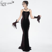 Load image into Gallery viewer, ESKT046 Gothic velvet lace tube top fishtail dress
