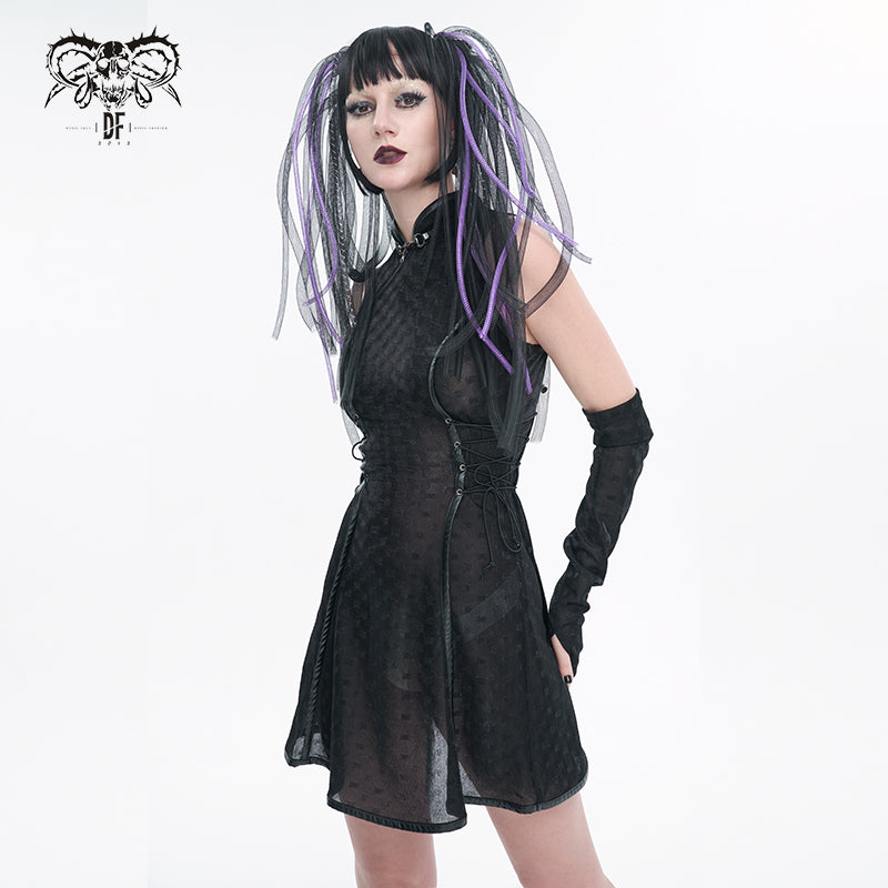 SKT161 Black Punk Chinese style cheongsam dress  Devil Fashion Official