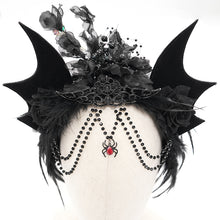 Load image into Gallery viewer, AS217 Gothic bat wings chain tassel headband
