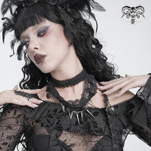 Load image into Gallery viewer, AS322 Gothic necklace with delicate chain and lace detailing
