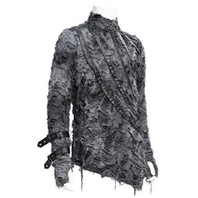 Load image into Gallery viewer, TT281 Punk tie-dye striped stand-up collar long-sleeved T-shirt
