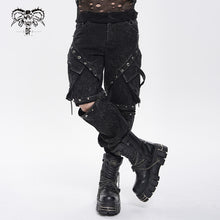 Load image into Gallery viewer, PT300 Punk-Style Straight-Leg Trousers with Acid-Wash Effect (Convertible into Shorts)
