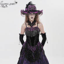 Load image into Gallery viewer, ECST01402 Gothic Corset with Long Beaded Tassels at the Bust
