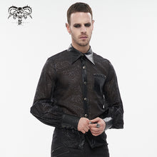 Load image into Gallery viewer, SHT085 Punk tree-grain see-through shirt
