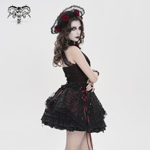 Load image into Gallery viewer, SKT25901 Sequined Mesh and Flat Grid-Paneled Lolita Miniskirt
