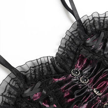 Load image into Gallery viewer, TT30902 Red Gothic-Style Heart-Shaped Strappy Cropped Top
