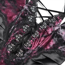 Load image into Gallery viewer, SKT25302 Gothic Velvet Strappy Dress with Side Seam Pleats
