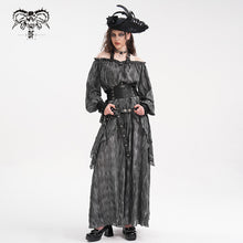 Load image into Gallery viewer, SKT20701 Grey pirate style High waist two-tone chiffon punk skirt
