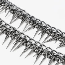 Load image into Gallery viewer, AS210 Punk Double Chain Spike Necklace
