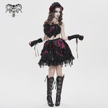 Load image into Gallery viewer, TT30902 Red Gothic-Style Heart-Shaped Strappy Cropped Top
