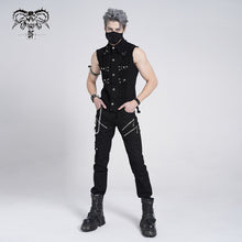 Load image into Gallery viewer, PT001 devil fashion punk rock zipper black men trousers with chains
