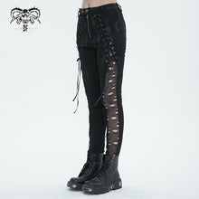 Load image into Gallery viewer, PT210 punk ripped mesh lace up trousers
