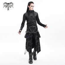 Load image into Gallery viewer, SKT228 Punk Velvet and Black Leather Accordion pocket kilt
