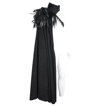 Load image into Gallery viewer, CA043 Single shoulder high collar feather men cloak
