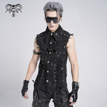 Load image into Gallery viewer, SHT138 Punk raw edges sleeveless shirt
