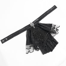 Load image into Gallery viewer, AS28801 Black Glossy irregular pleated woven Gothic shirt bow tie
