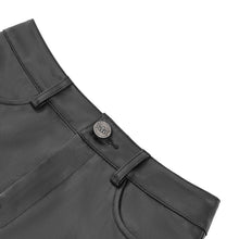 Load image into Gallery viewer, SKT217 Punk non-stretchy faux leather ruffled skirt
