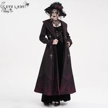 Load image into Gallery viewer, ECT016 thick warm gothic fur Black and red gradient nylon wool long coat
