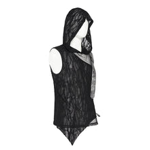 Load image into Gallery viewer, TT316 Branch-Patterned Stretch Knit Hoodie-Style Layered-Look Punk T-Shirt
