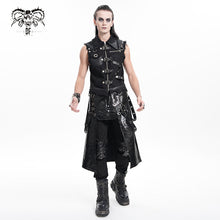 Load image into Gallery viewer, WT091 Asymmetric Twill and Leather Punk Vest
