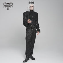 Load image into Gallery viewer, PT284 Gothic cashmere jacquard trousers with side buckles
